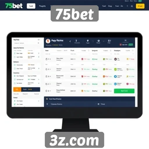 Interface do site 75bet é intuitiva e fácil de usar